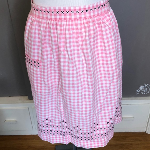 Vintage 50’s pink & white gingham half apron - Picture 3 of 6